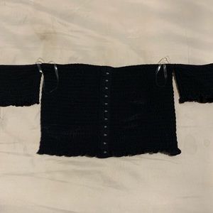 Black off the shoulders crop top
